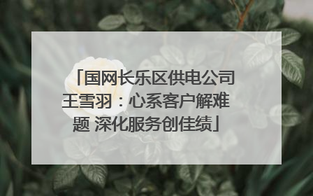 国网长乐区供电公司王雪羽：心系客户解难题 深化服务创佳绩