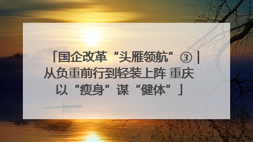 国企改革“头雁领航”③｜从负重前行到轻装上阵 重庆以“瘦身”谋“健体”
