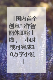 国内首个创意写作智能体即将上线，一小时或可完成30万字小说