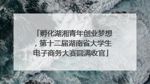 孵化湖湘青年创业梦想，第十二届湖南省大学生电子商务大赛圆满收官