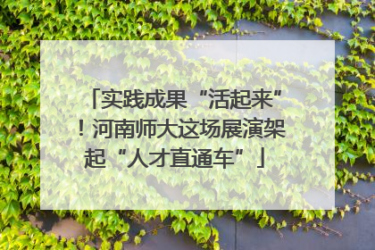 实践成果“活起来”！河南师大这场展演架起“人才直通车”