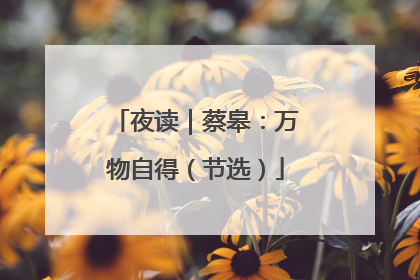 夜读｜蔡皋：万物自得（节选）