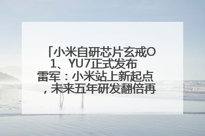 小米自研芯片玄戒O1、YU7正式发布 雷军：小米站上新起点，未来五年研发翻倍再投2000亿元