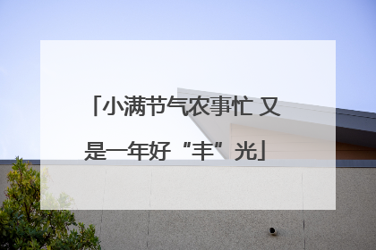 小满节气农事忙 又是一年好“丰”光