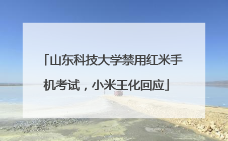 山东科技大学禁用红米手机考试，小米王化回应