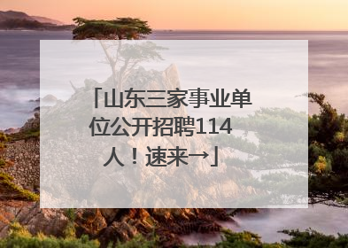 山东三家事业单位公开招聘114人！速来→