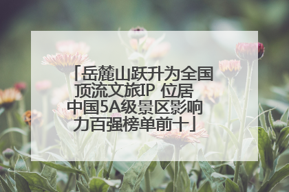 岳麓山跃升为全国顶流文旅IP 位居中国5A级景区影响力百强榜单前十