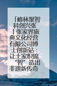 峰林聚智 科创兴张丨张家界旅典文化经营有限公司博士创新站：让土家织锦“智”造出非遗新传奇
