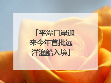 平潭口岸迎来今年首批远洋渔船入境