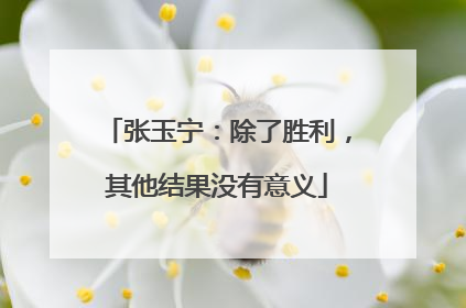 张玉宁：除了胜利，其他结果没有意义