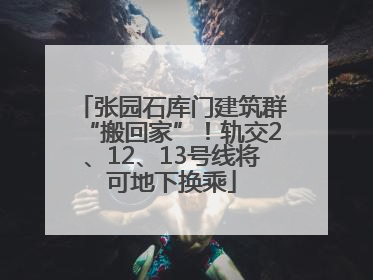 张园石库门建筑群“搬回家”！轨交2、12、13号线将可地下换乘