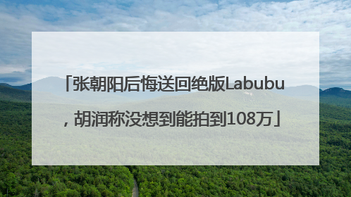 张朝阳后悔送回绝版Labubu，胡润称没想到能拍到108万