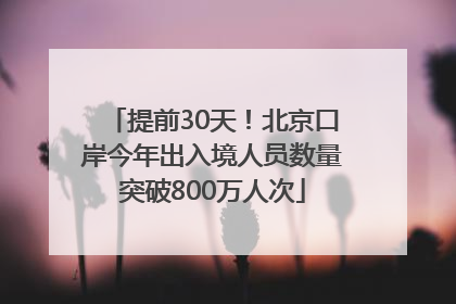 提前30天！北京口岸今年出入境人员数量突破800万人次