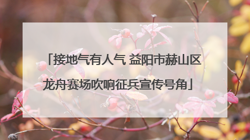 接地气有人气 益阳市赫山区龙舟赛场吹响征兵宣传号角