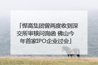 悍高集团曾两度收到深交所审核问询函 佛山今年首家IPO企业过会