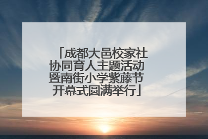 成都大邑校家社协同育人主题活动暨南街小学紫藤节开幕式圆满举行