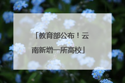 教育部公布！云南新增一所高校