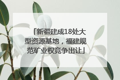 新疆建成18处大型资源基地，福建规范矿业权竞争出让
