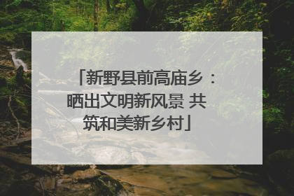 新野县前高庙乡：晒出文明新风景 共筑和美新乡村