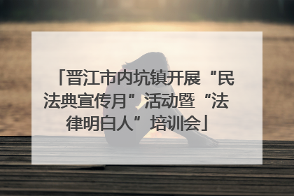 晋江市内坑镇开展“民法典宣传月”活动暨“法律明白人”培训会