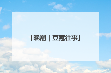 晚潮｜豆蔻往事