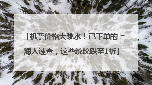 机票价格大跳水！已下单的上海人速查，这些统统跌至1折