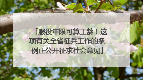 服役年限可算工龄！这项有关全省征兵工作的条例正公开征求社会意见