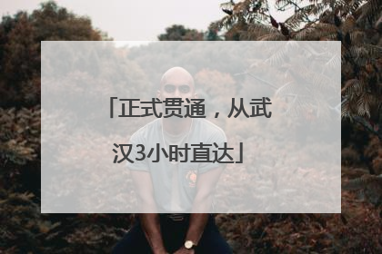 正式贯通，从武汉3小时直达