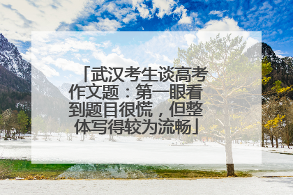 武汉考生谈高考作文题：第一眼看到题目很慌，但整体写得较为流畅