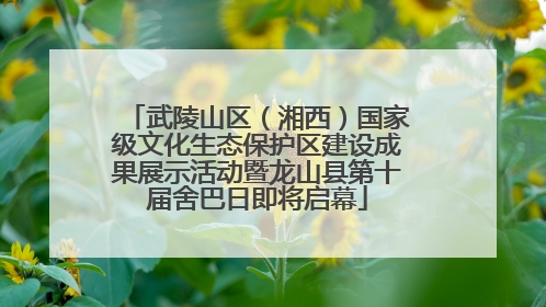 武陵山区（湘西）国家级文化生态保护区建设成果展示活动暨龙山县第十届舍巴日即将启幕