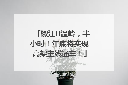 椒江⇌温岭，半小时！年底将实现高架主线通车！