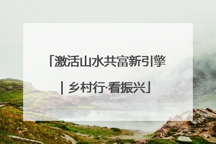 激活山水共富新引擎｜乡村行·看振兴