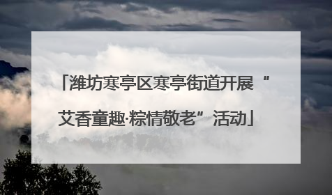 潍坊寒亭区寒亭街道开展“艾香童趣·粽情敬老”活动