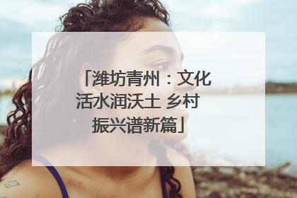 潍坊青州：文化活水润沃土 乡村振兴谱新篇