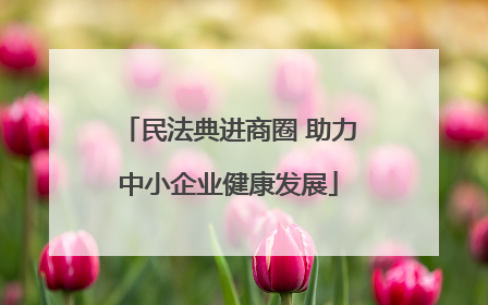 民法典进商圈 助力中小企业健康发展