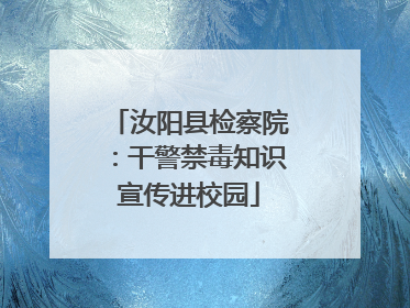 汝阳县检察院：干警禁毒知识宣传进校园