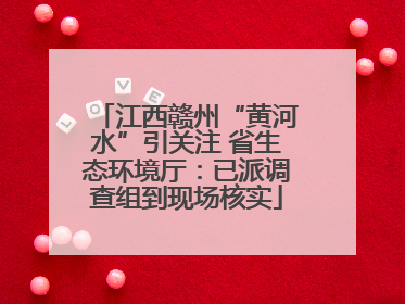 江西赣州“黄河水”引关注 省生态环境厅：已派调查组到现场核实