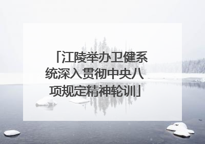 江陵举办卫健系统深入贯彻中央八项规定精神轮训