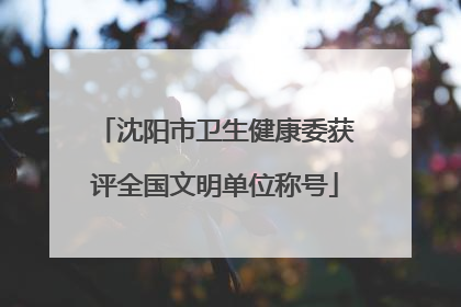 沈阳市卫生健康委获评全国文明单位称号