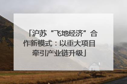 沪苏“飞地经济”合作新模式：以重大项目牵引产业链升级