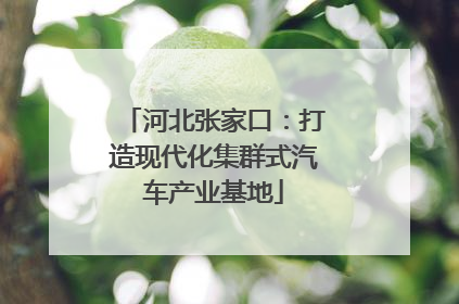 河北张家口：打造现代化集群式汽车产业基地