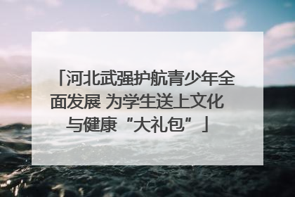 河北武强护航青少年全面发展 为学生送上文化与健康“大礼包”