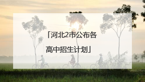 河北2市公布各高中招生计划