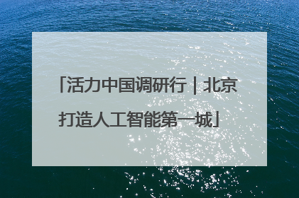 活力中国调研行｜北京打造人工智能第一城