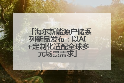海尔新能源户储系列新品发布：以AI+定制化适配全球多元场景需求