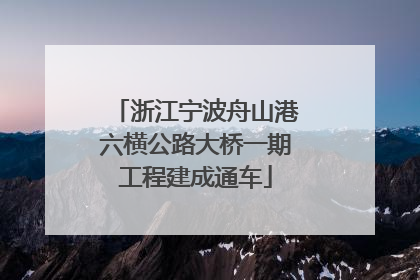 浙江宁波舟山港六横公路大桥一期工程建成通车