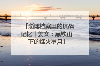 淄博档案里的抗战记忆｜姜文：黑铁山下的烽火岁月