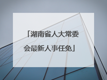 湖南省人大常委会最新人事任免