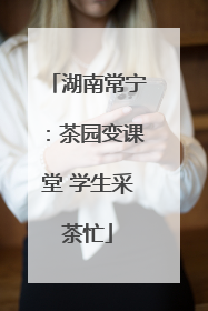 湖南常宁：茶园变课堂 学生采茶忙