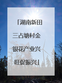 湖南新田三占塘村金银花产业兴旺促振兴